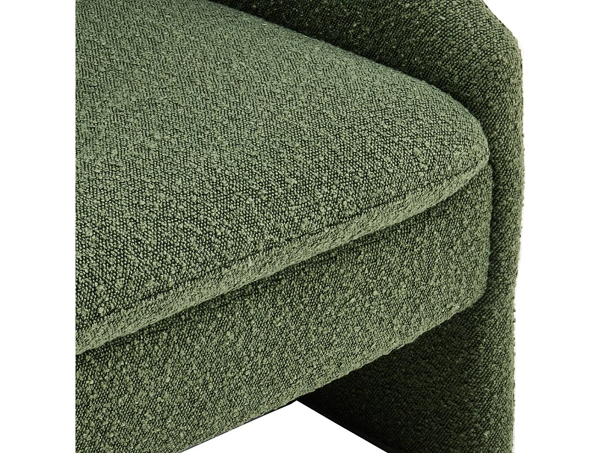 fauteuil arrondi en tissu bouclé vert kaki - Ami