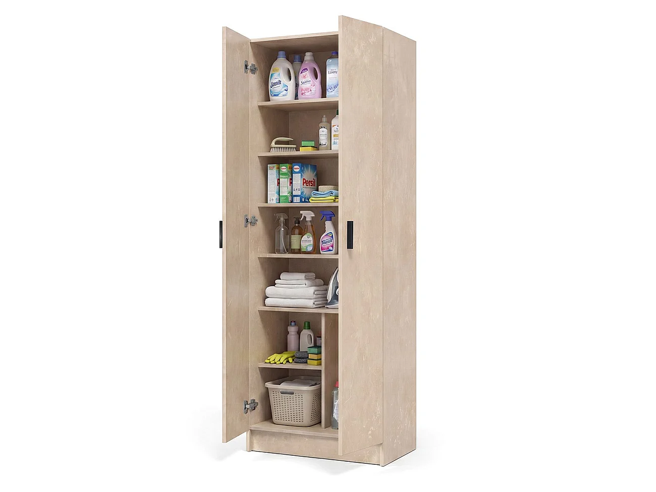 Armario de 2 puertas en efecto microcemento beige 60x180 cm Multi Useful Microcemento Beige
