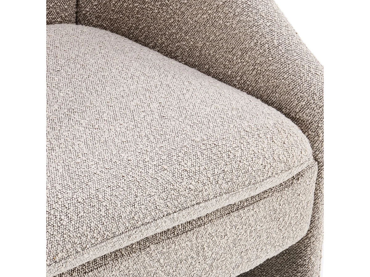 fauteuil arrondi en tissu bouclé taupe - Ami