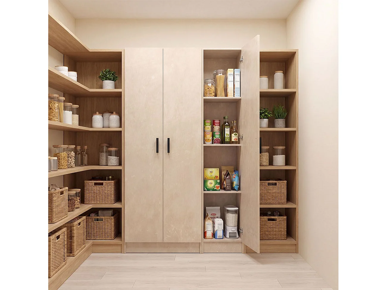 Armario de 1 puerta en efecto microcemento beige 37x180 cm Multi Useful Microcemento Beige