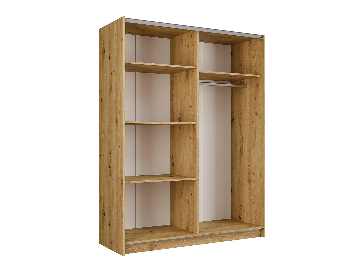 AX LIVING Armoire marron avec miroir 150 cm Beralto chêne artisan