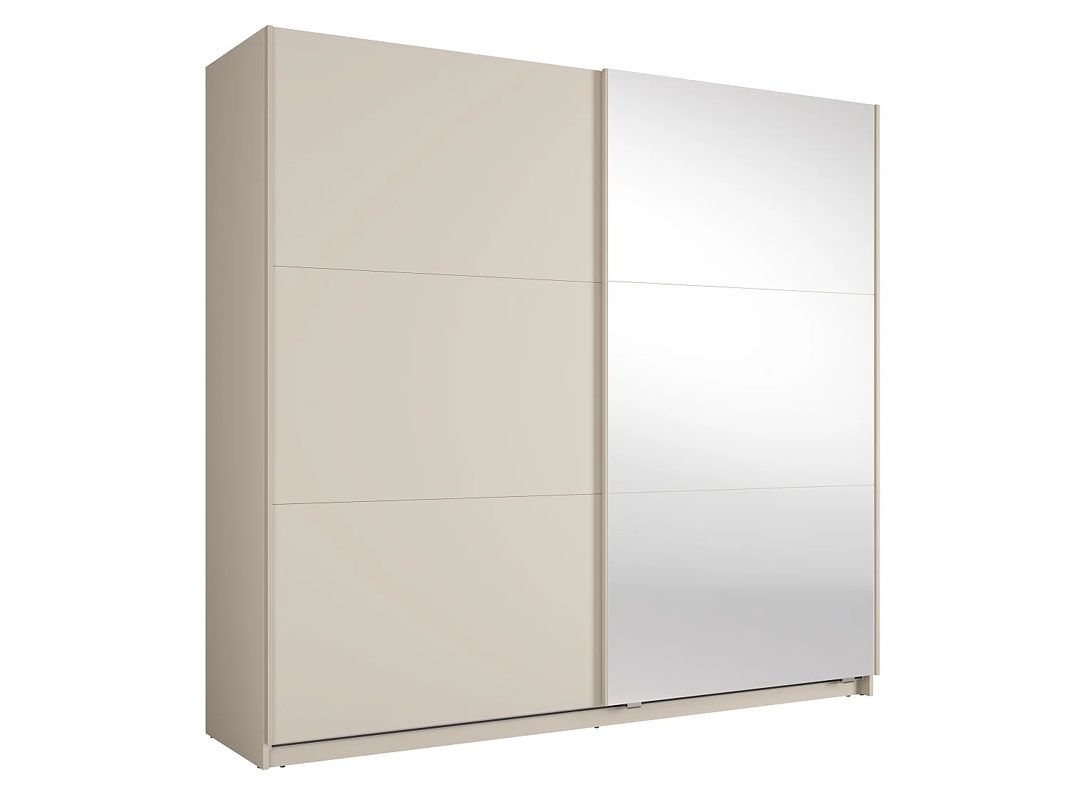 AX LIVING Armoire à portes coulissantes avec miroir Lunoria 221 cm cachemire