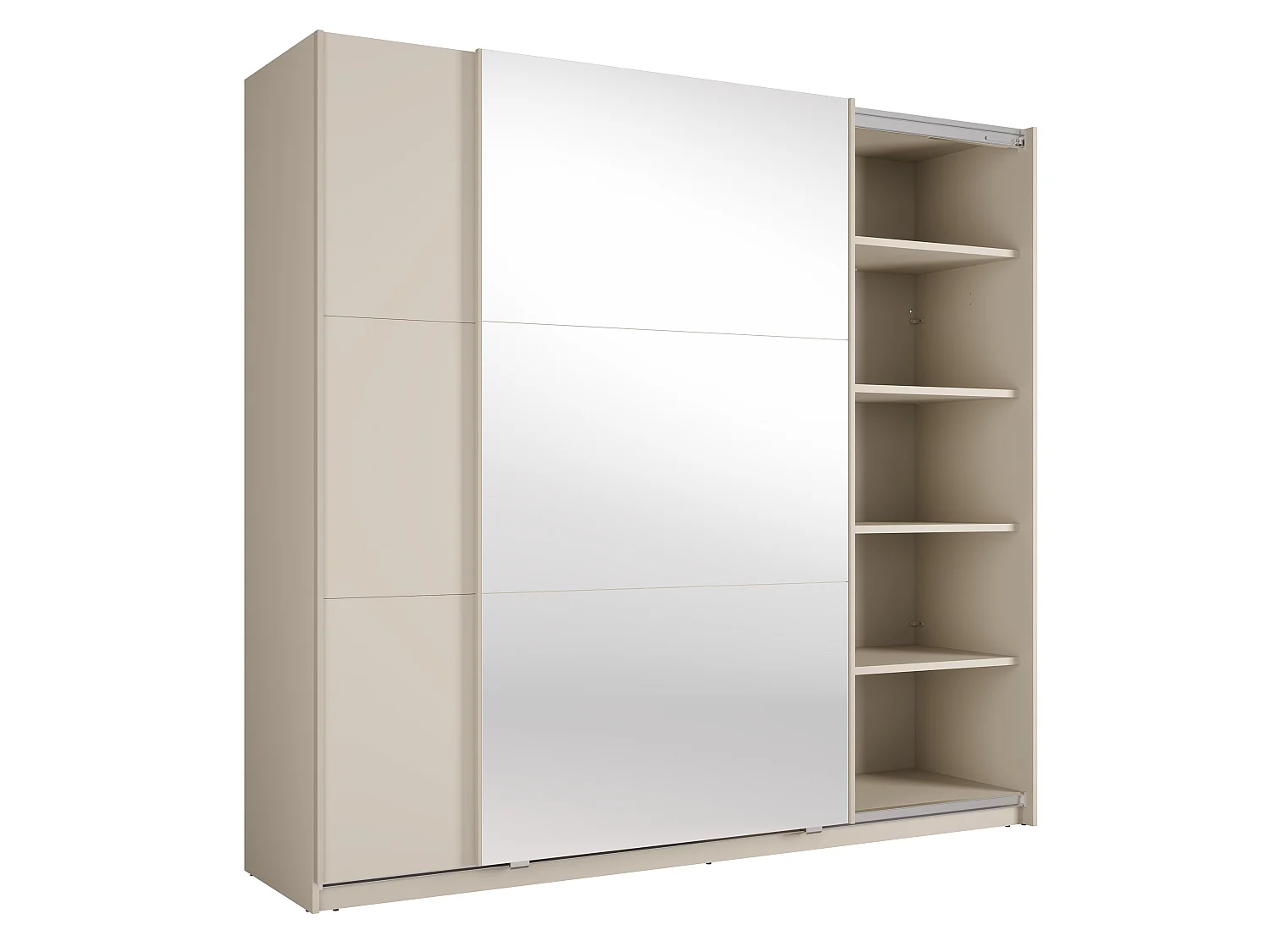 AX LIVING Armoire à portes coulissantes avec miroir Lunoria 221 cm cachemire