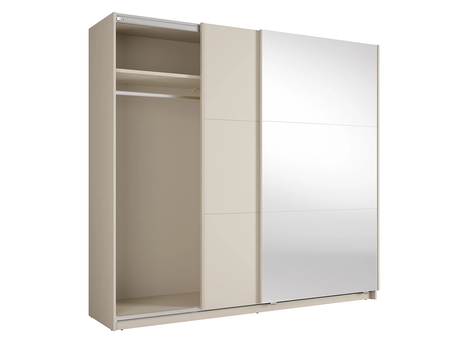 AX LIVING Armoire à portes coulissantes avec miroir Lunoria 221 cm cachemire