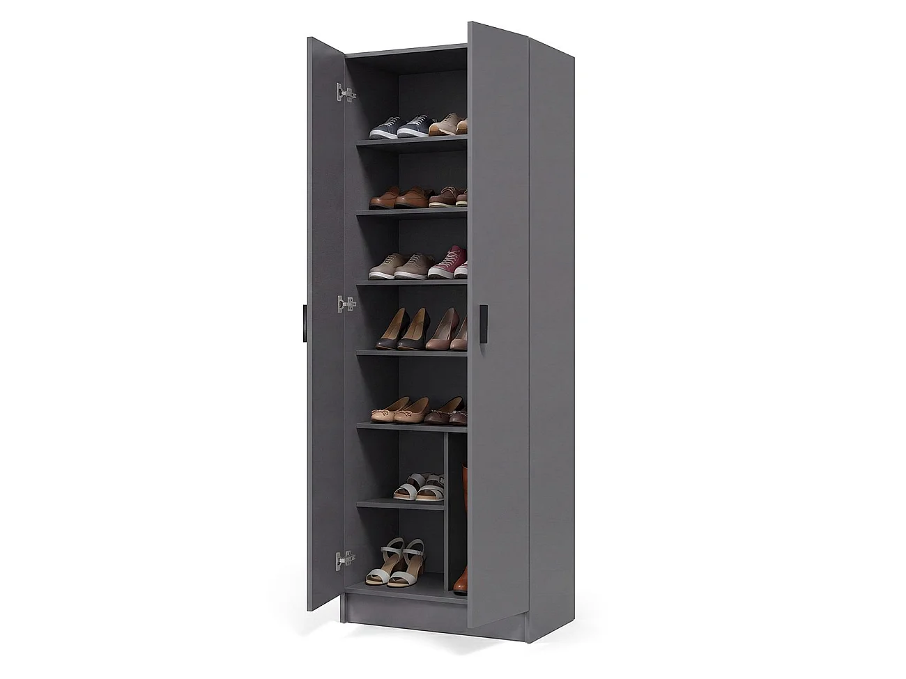 Armario de 2 puertas en gris grafito 60x180 cm Multi Useful Gris Grafito