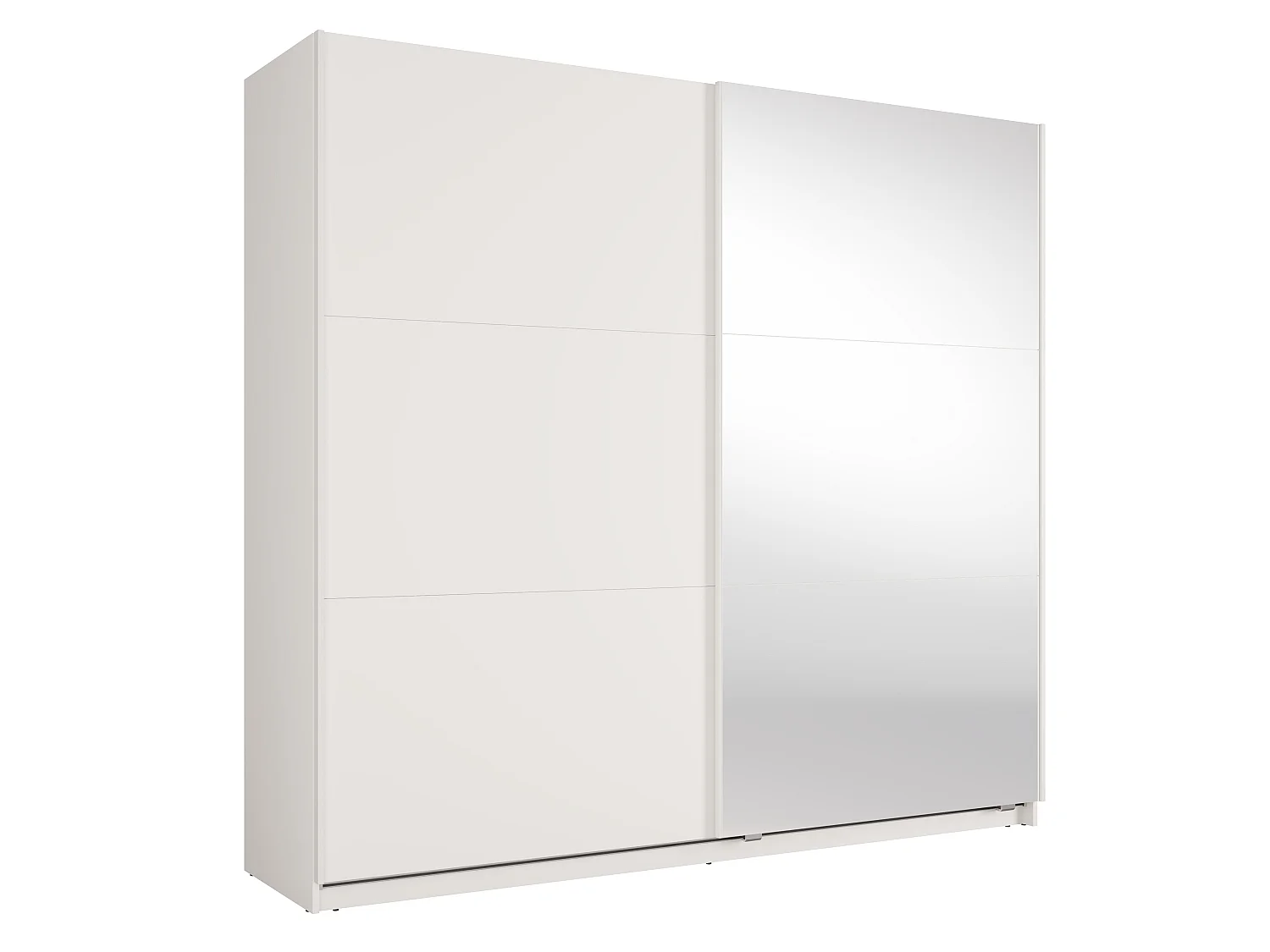 AX LIVING Armoire à portes coulissantes avec miroir Lunoria 221 cm blanc