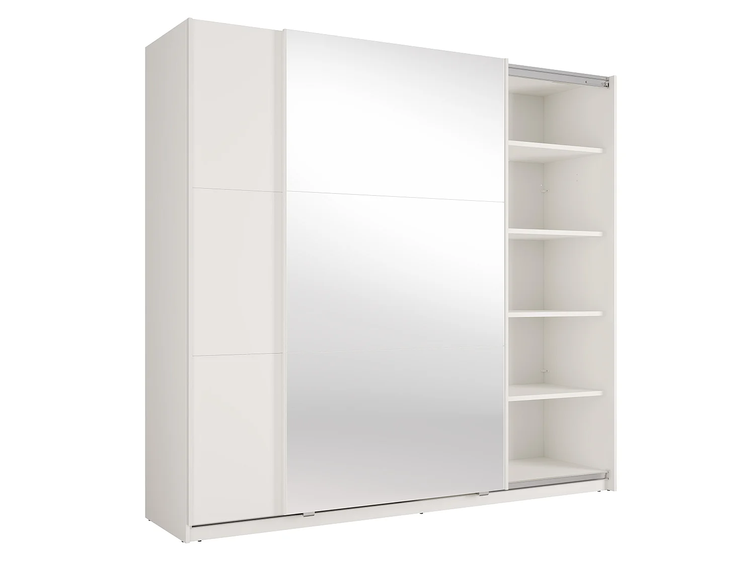 AX LIVING Armoire à portes coulissantes avec miroir Lunoria 221 cm blanc