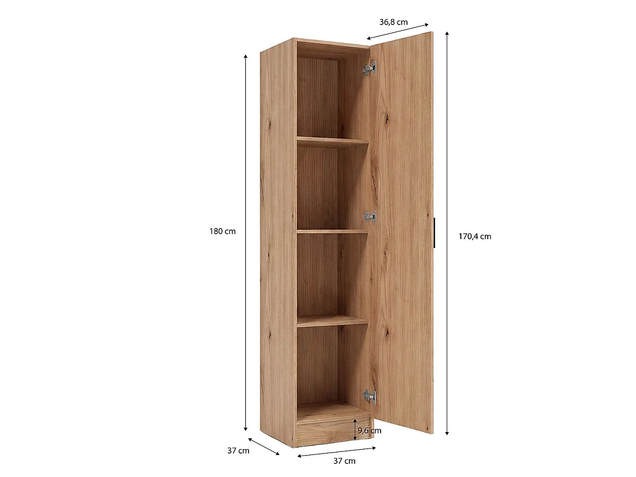 Armario de 1 puerta en alpine oak 37x180 cm Multi Useful 37 Alpine Oak