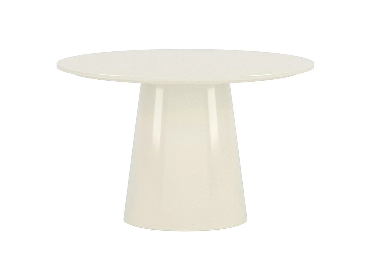 Table à Manger Ronde Brillante "Lanzo" 120cm Beige