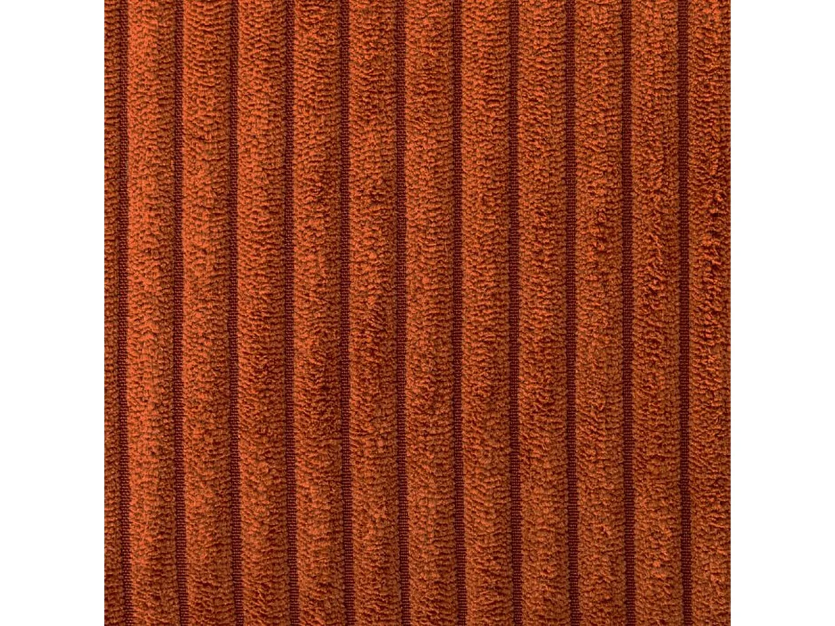 Canapé fixe 4 places JOSH en velours côtelé terracotta - 241 x 86 x 88 cm