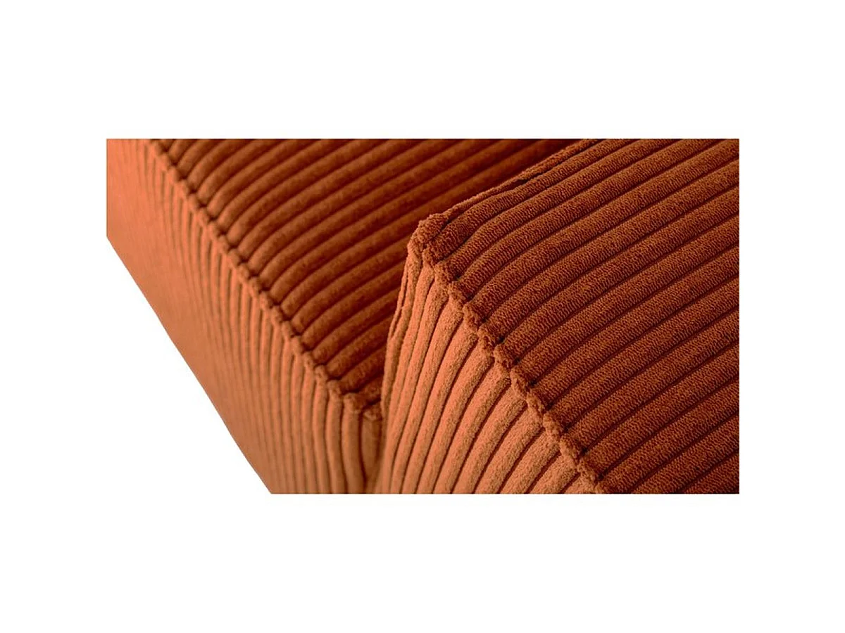 Canapé fixe 4 places JOSH en velours côtelé terracotta - 241 x 86 x 88 cm
