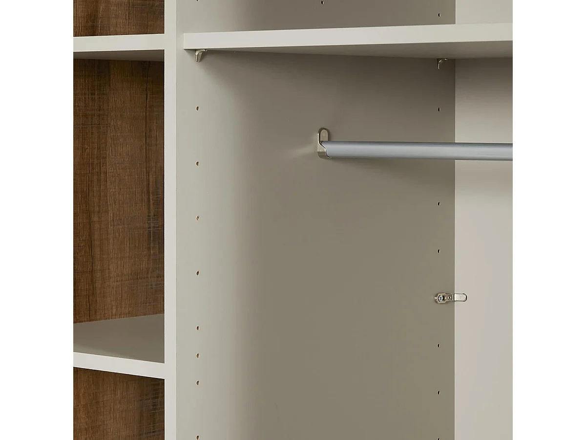Armoire portes coulissantes 245cm aspect chêne artisan et graphite - ANDES