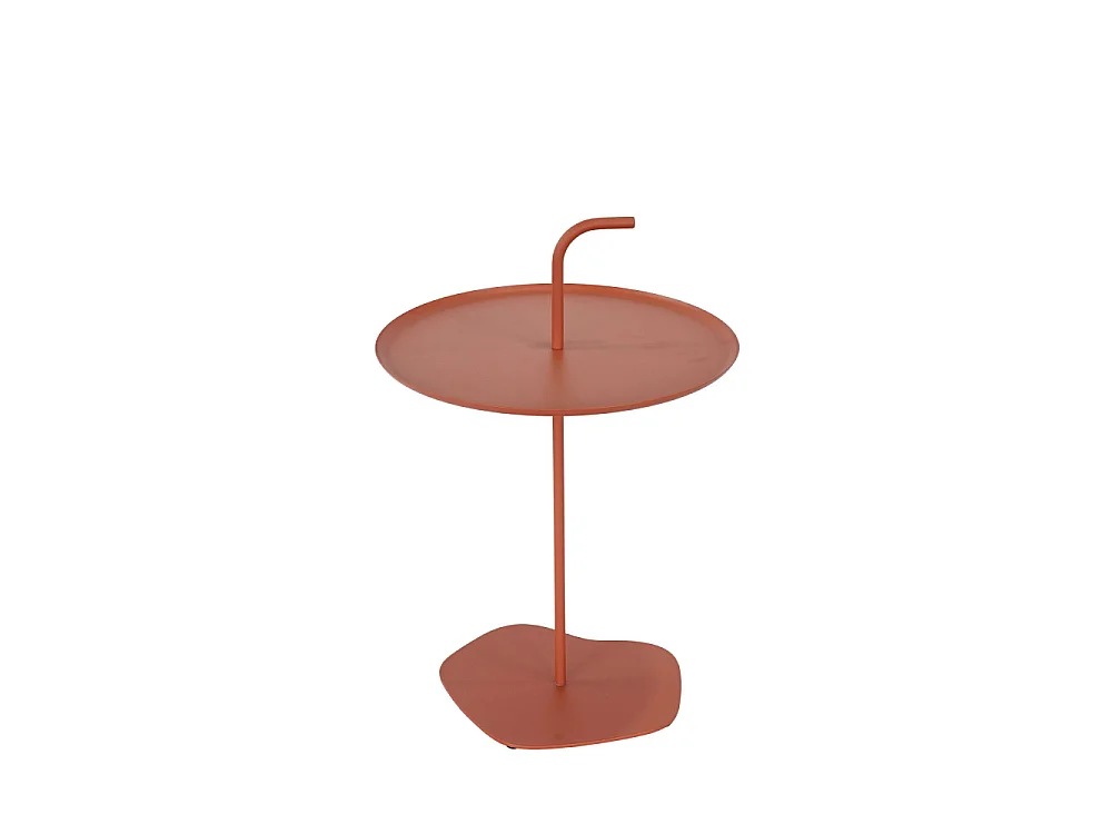 Sivo - Table d'appoint intérieur et extérieur en métal ø38cm - Terracotta