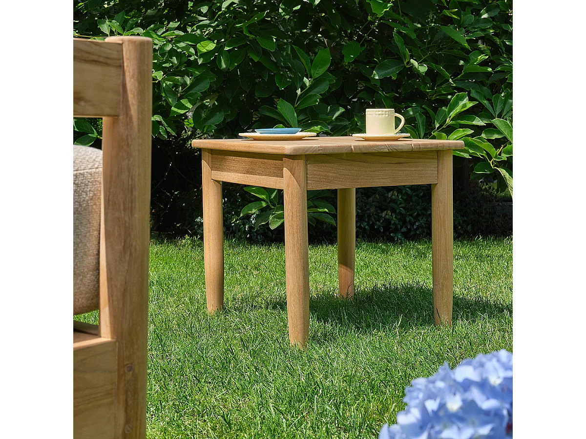 Tavolino da giardino in teak massiccio