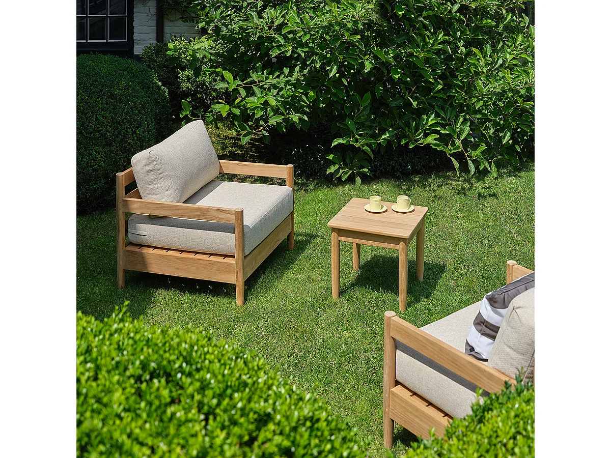 Tavolino da giardino in teak massiccio