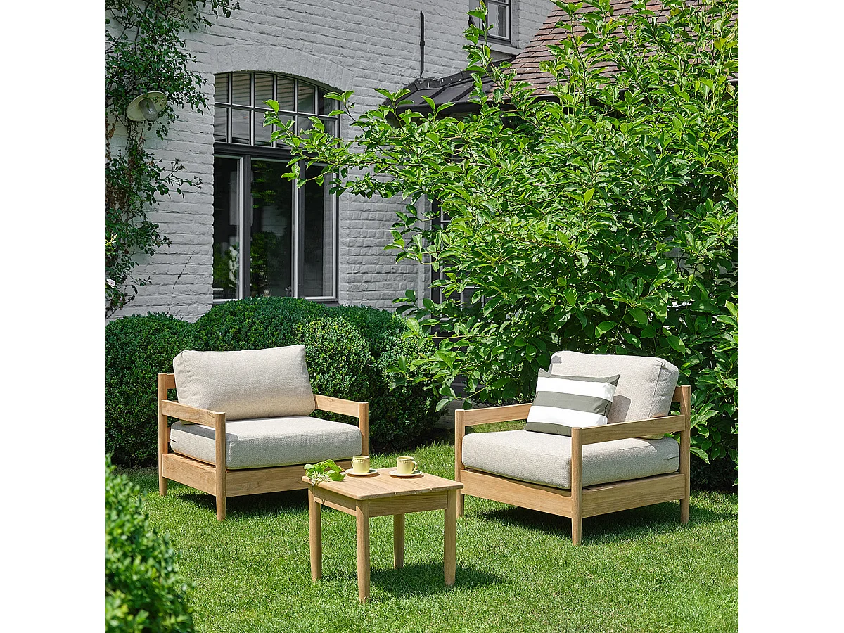 Tavolino da giardino in teak massiccio