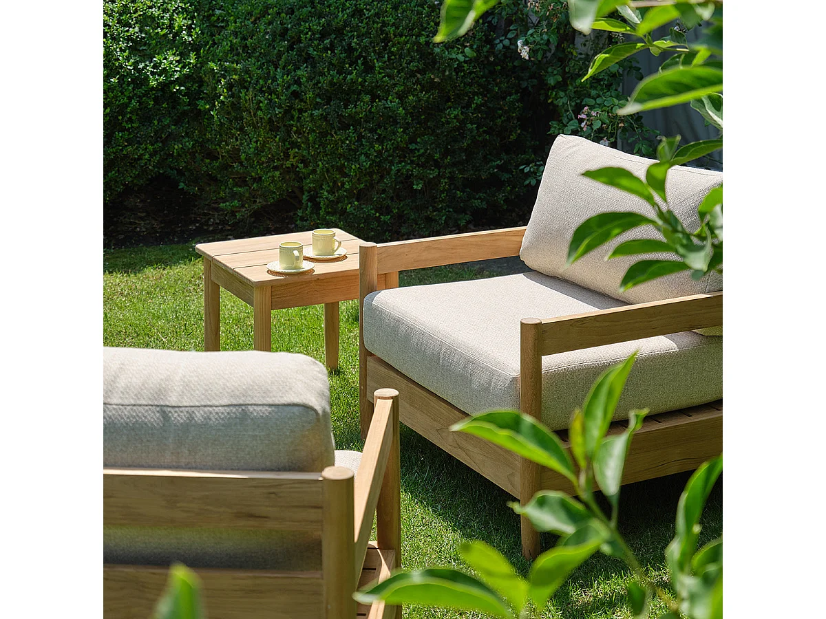 Tavolino da giardino in teak massiccio