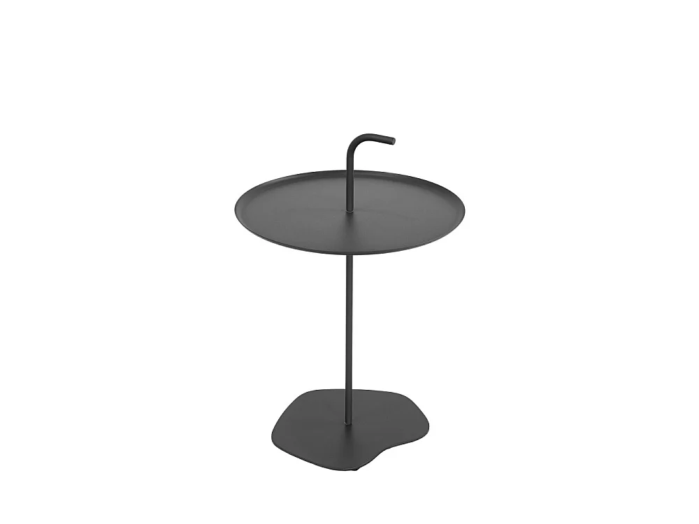 Sivo - Table d'appoint intérieur et extérieur en métal ø38cm - Gris foncé