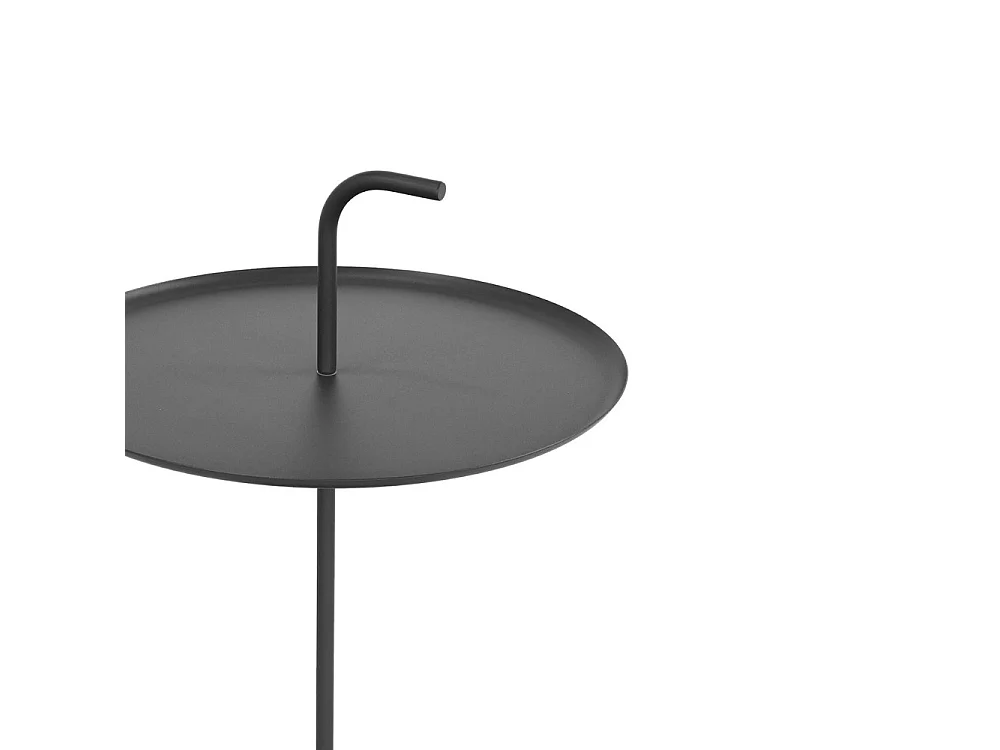 Sivo - Table d'appoint intérieur et extérieur en métal ø38cm - Gris foncé
