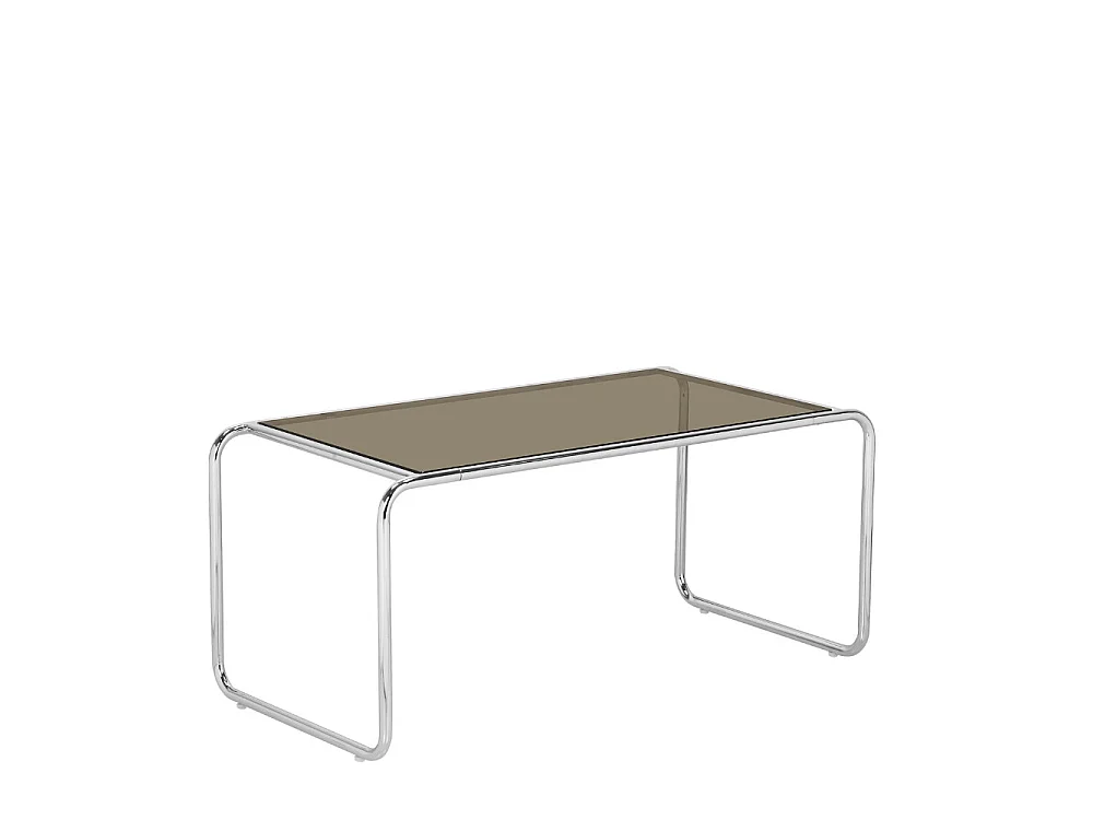 Rika - Table basse en verre pieds chrome - Verre fumé