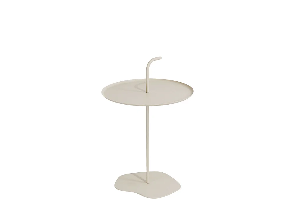 Sivo - Table d'appoint intérieur et extérieur en métal ø38cm - Beige