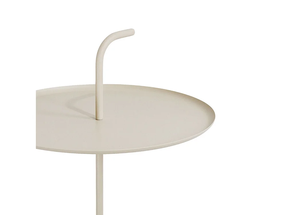 Sivo - Table d'appoint intérieur et extérieur en métal ø38cm - Beige