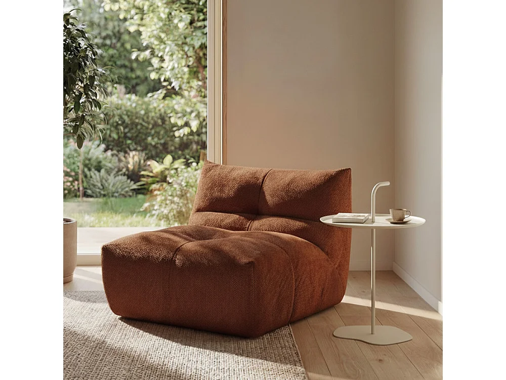 Sivo - Table d'appoint intérieur et extérieur en métal ø38cm - Beige