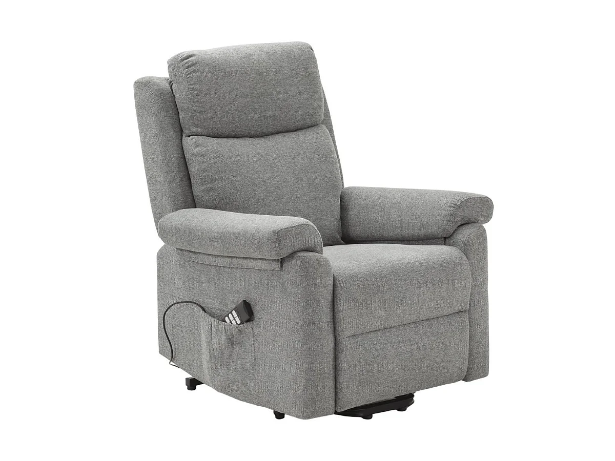 Fauteuil relax releveur électrique tissu gris-vert - MACIANA