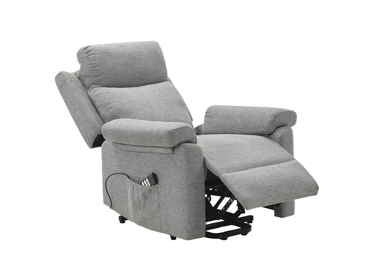 Fauteuil relax releveur électrique tissu gris-vert - MACIANA