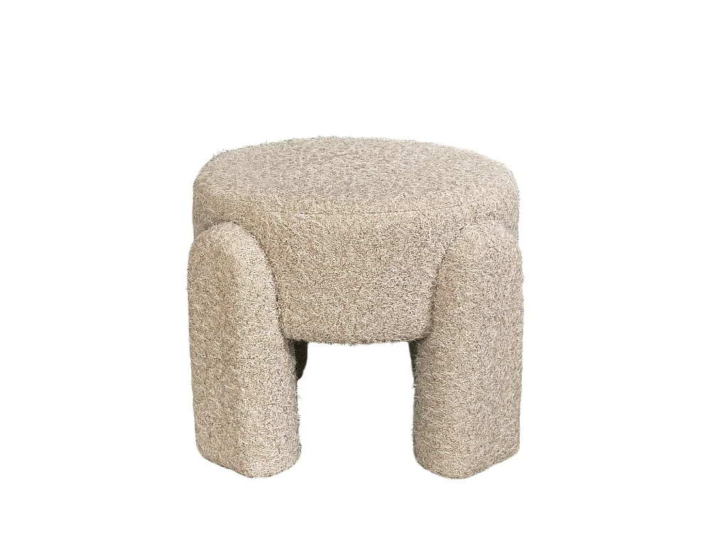 Nolan - Pouf rond en tissu ø 45cm - Beige