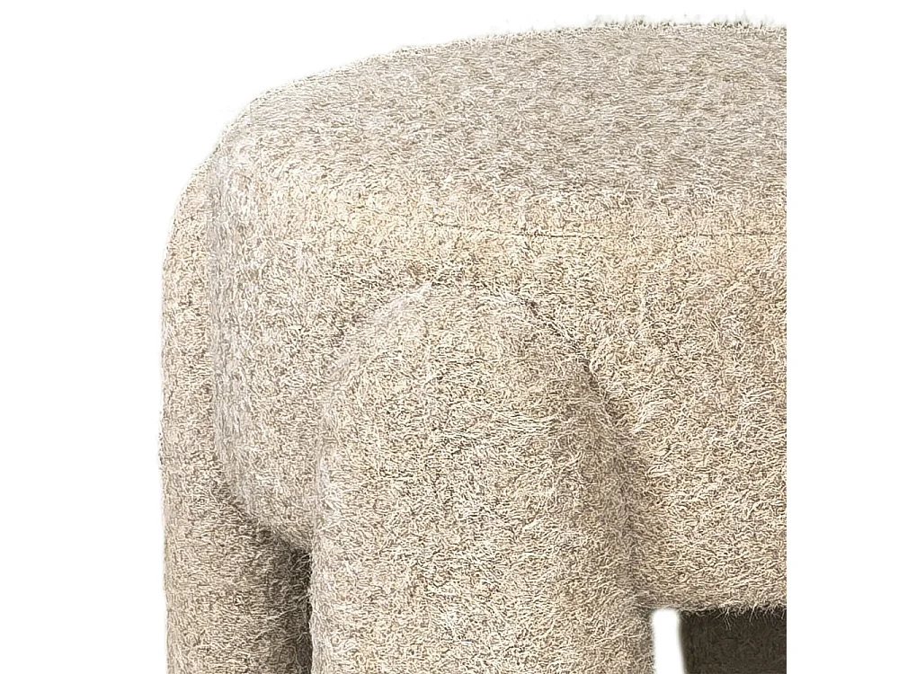Nolan - Pouf rond en tissu ø 45cm - Beige
