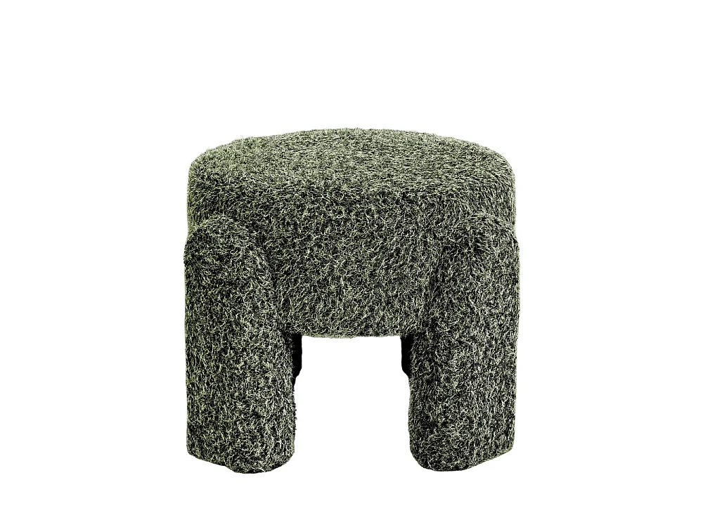 Nolan - Pouf rond en tissu ø 45cm - Vert olive