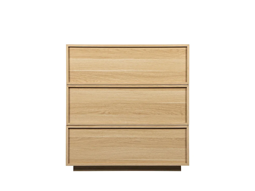 Joy - Commode 3 tiroirs en bois L85cm - Bois clair