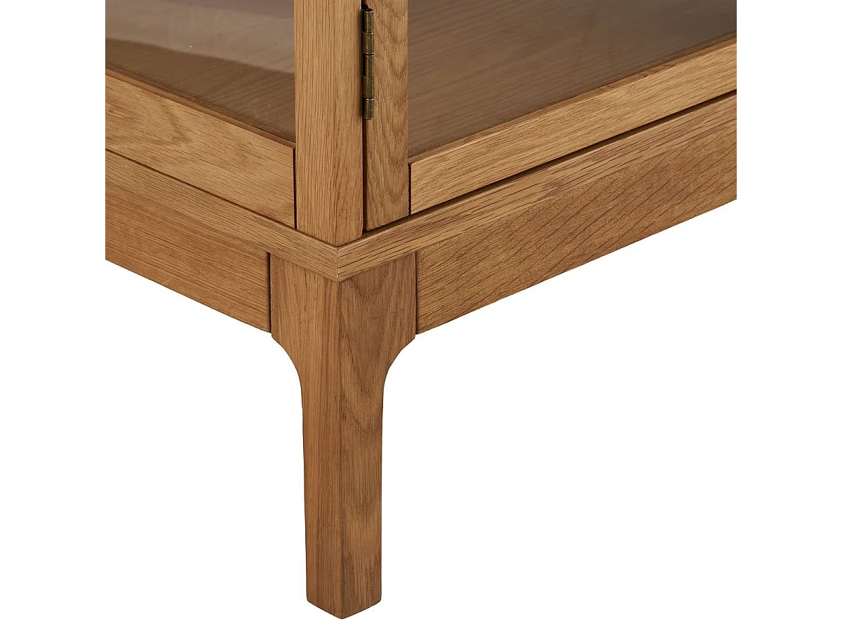 Buffet 4 portes vitrées en chêne et MDF placage chêne - CACERES