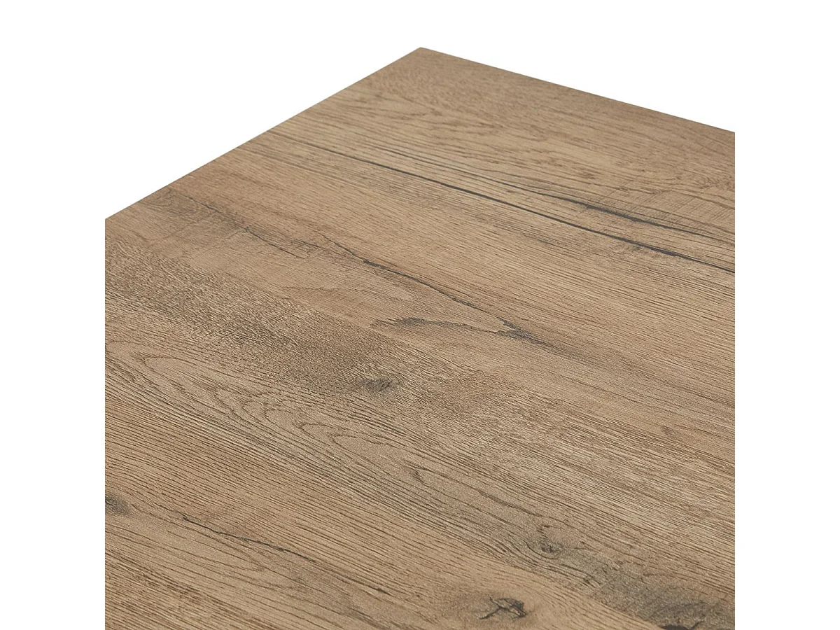 Table 170cm aspect chêne miel piètement A métal poudré noir - SÉLÈNE