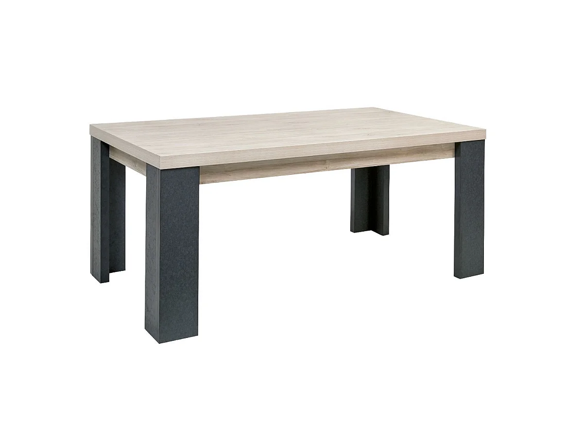 Table Rectangulaire 180cm finition chêne clair et gris ardoise - HADÈS