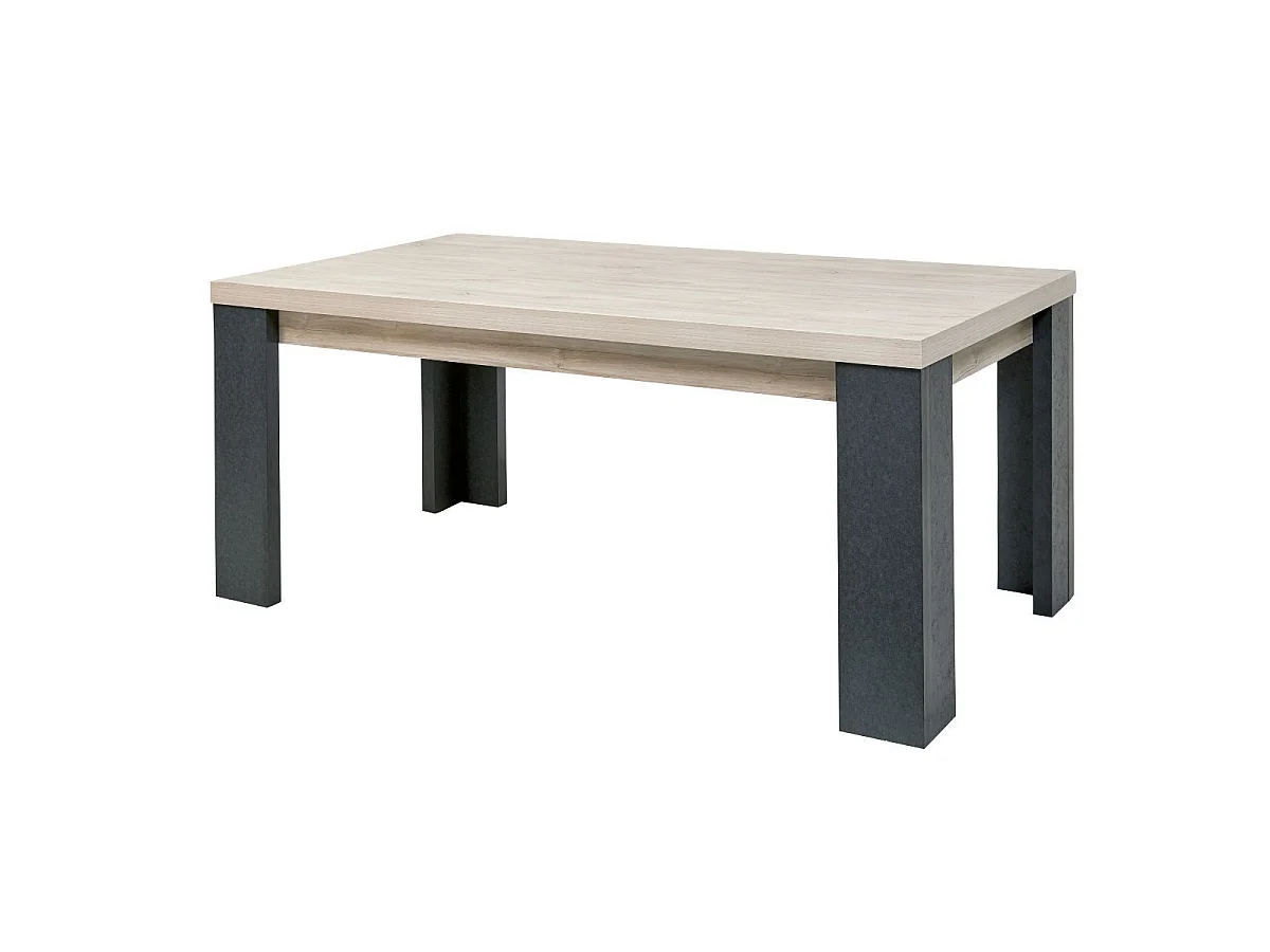 Table Rectangulaire 180cm finition chêne clair et gris ardoise - HADÈS