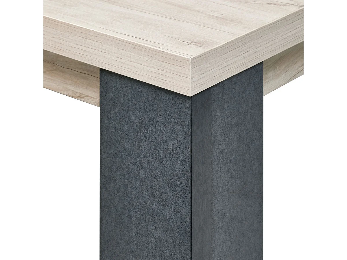 Table Rectangulaire 180cm finition chêne clair et gris ardoise - HADÈS