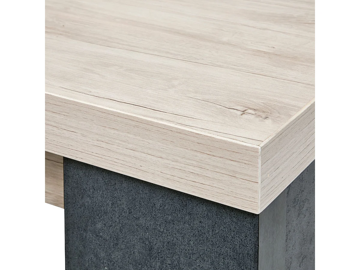 Table Rectangulaire 180cm finition chêne clair et gris ardoise - HADÈS