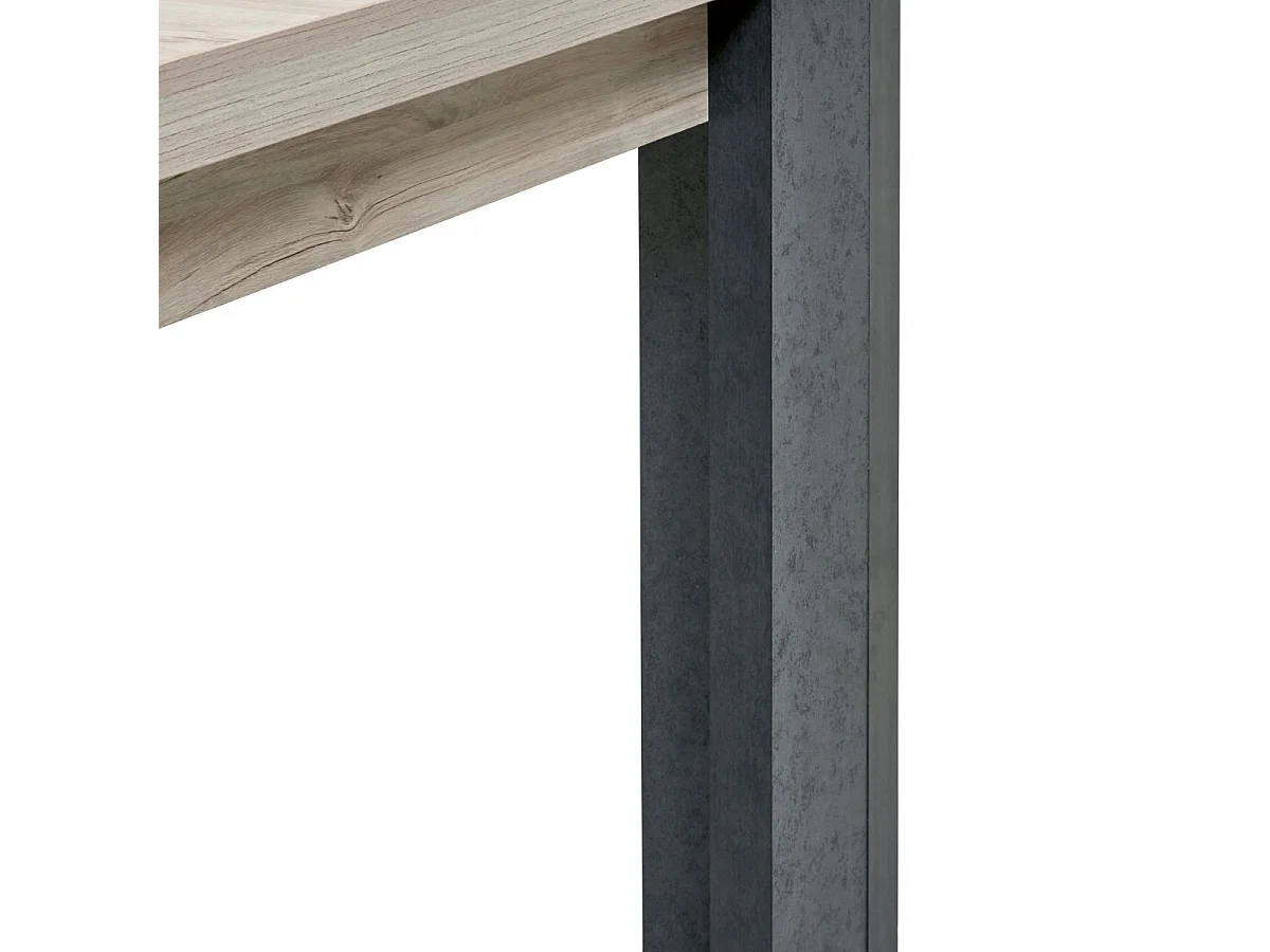 Table Rectangulaire 180cm finition chêne clair et gris ardoise - HADÈS