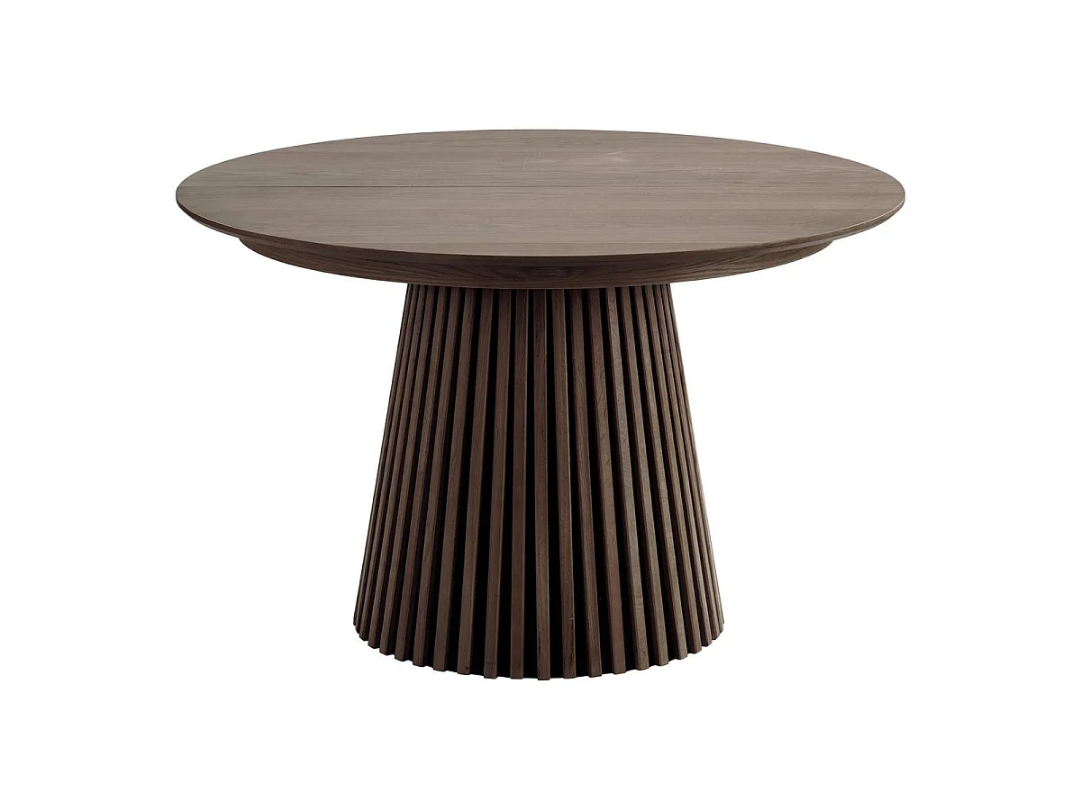 Table Extensible à 240cm Pied Relief MDF Placage Chêne fumé - DUBLIN