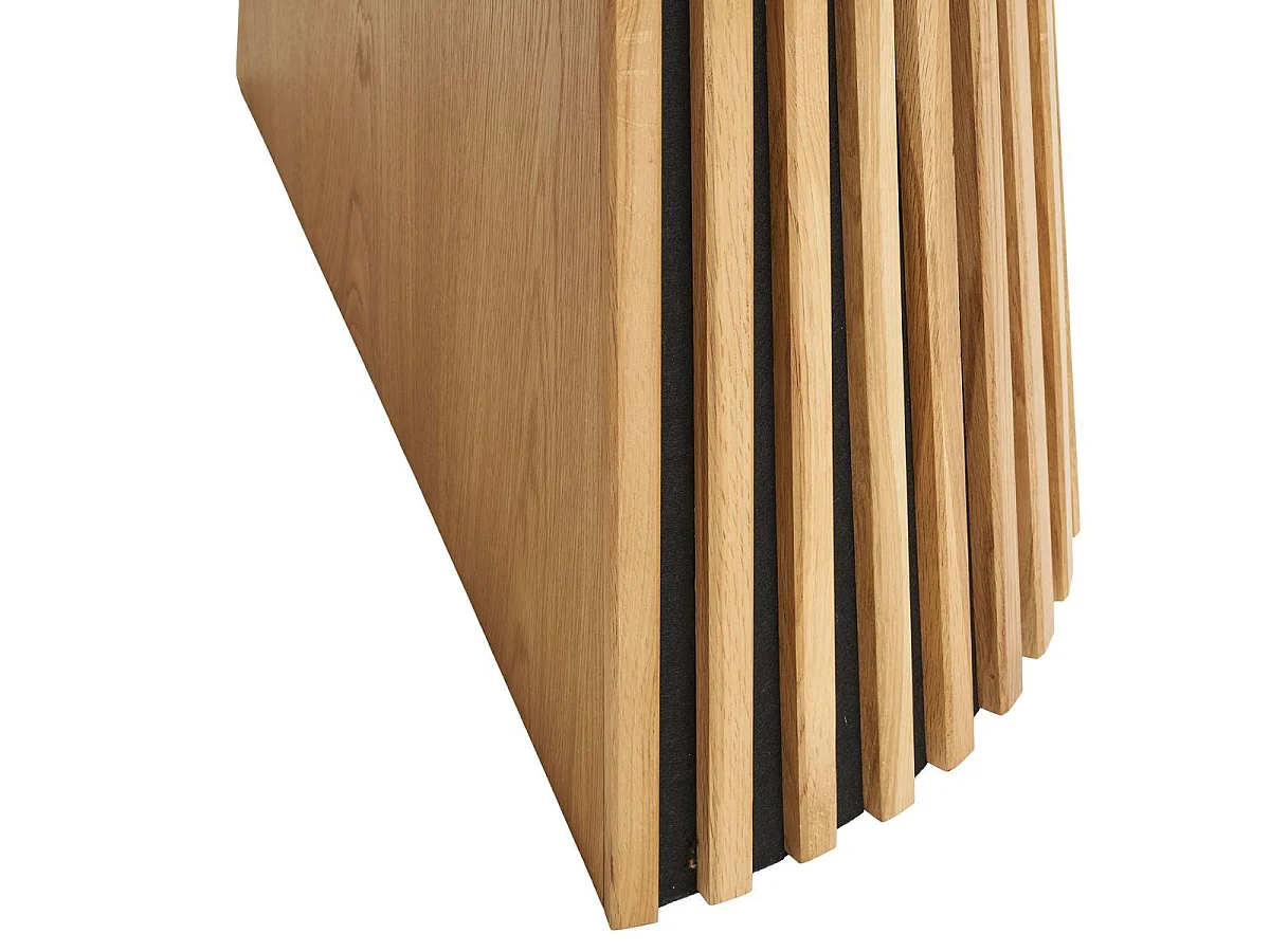 Table Extensible Ovale Pied Relief MDF Placage Chêne clair - DUBLIN