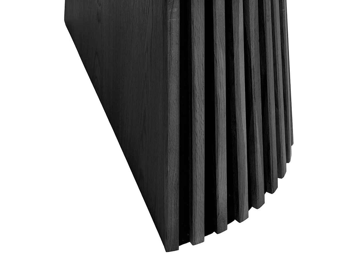 Table Extensible Ovale Pied Relief MDF Placage Chêne noir - DUBLIN