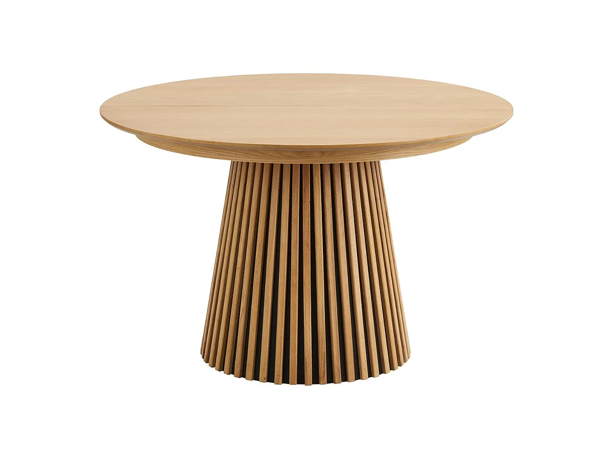 Table Extensible à 240cm Pied Relief MDF Placage Chêne clair - DUBLIN