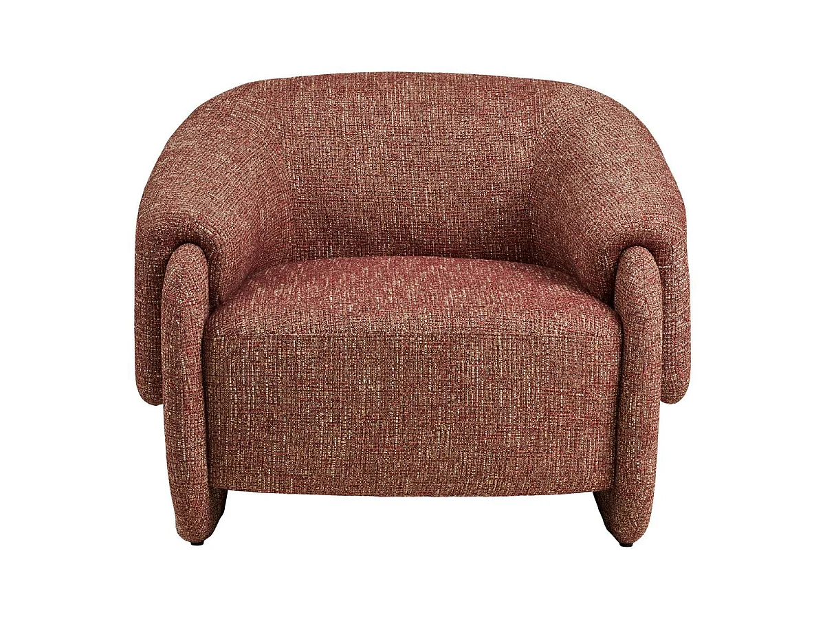 Fauteuil design tissu maillé rouge bordeaux chiné - LEWIS