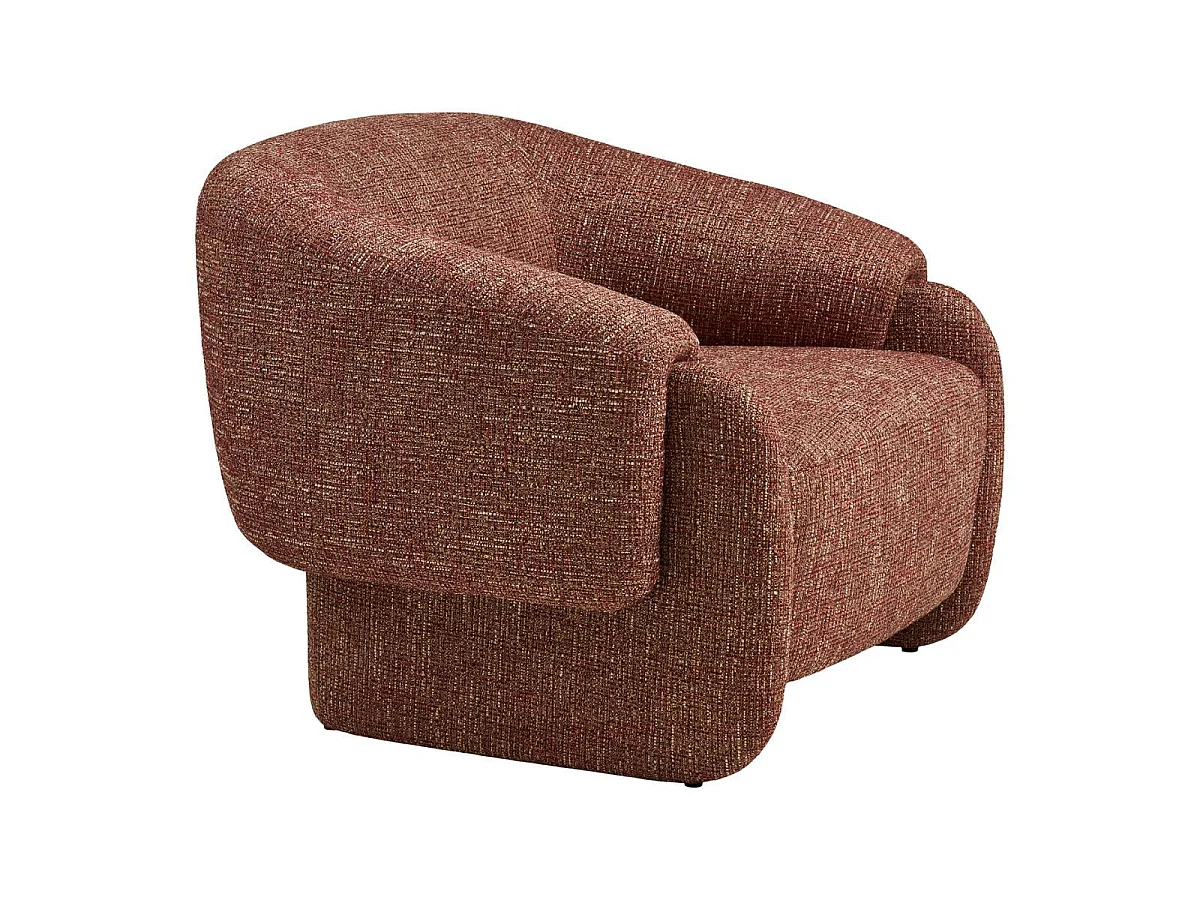 Fauteuil design tissu maillé rouge bordeaux chiné - LEWIS