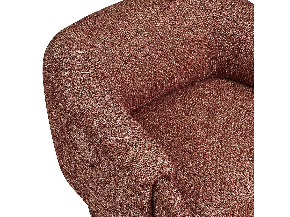 Fauteuil design tissu maillé rouge bordeaux chiné - LEWIS