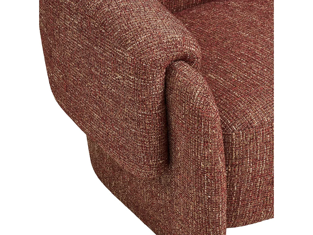 Fauteuil design tissu maillé rouge bordeaux chiné - LEWIS
