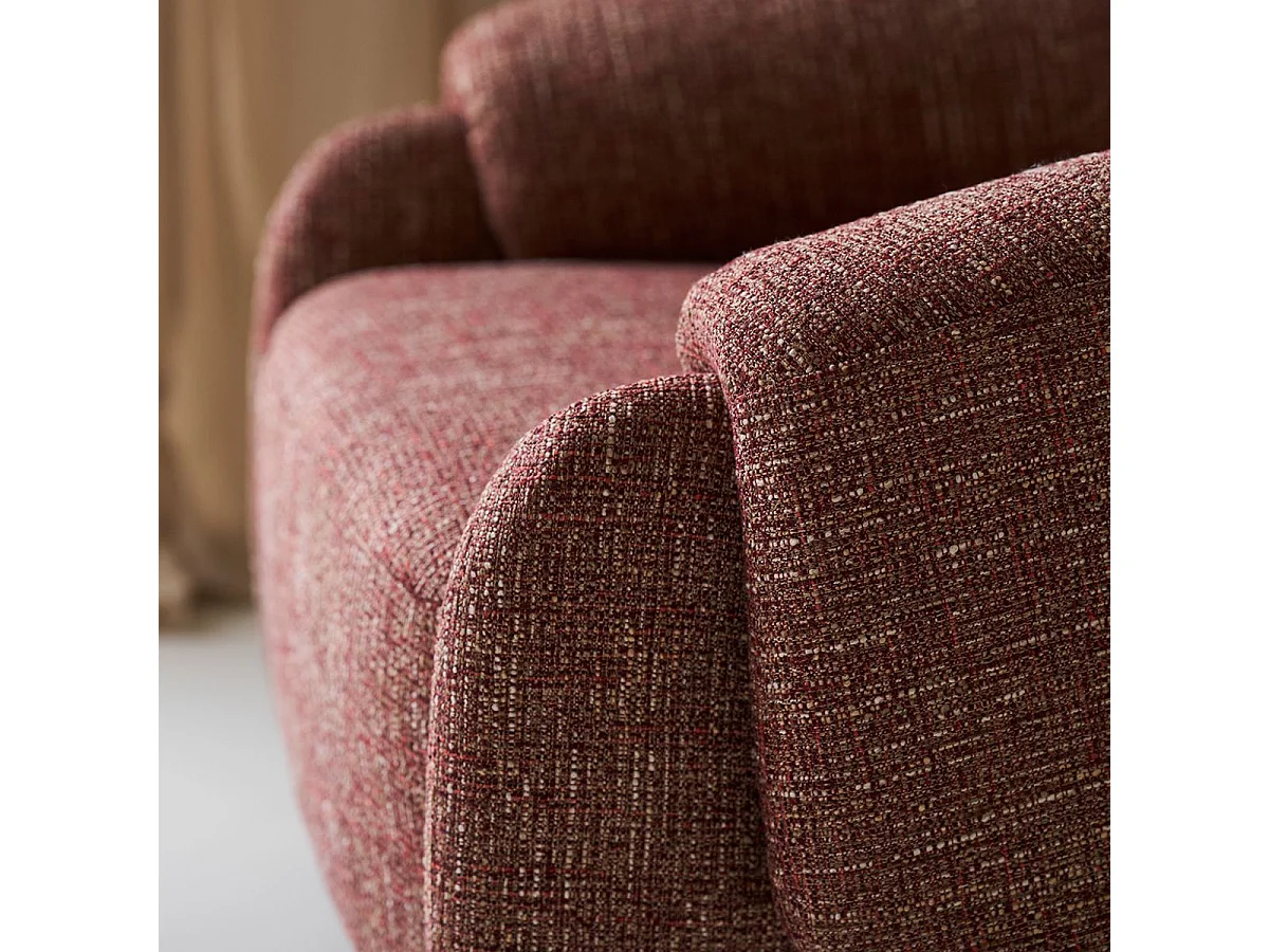 Fauteuil design tissu maillé rouge bordeaux chiné - LEWIS