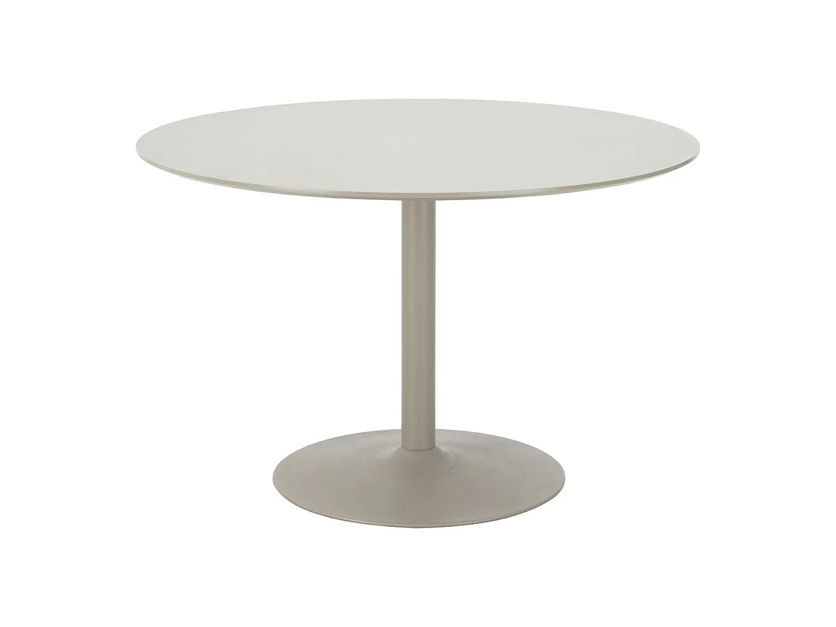 Table repas ronde Ø120cm plateau en MDF et pied en métal laqué mat sable - COSTA